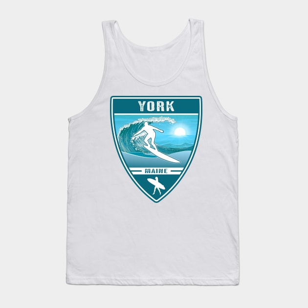 Surf York Maine Tank Top by Jared S Davies